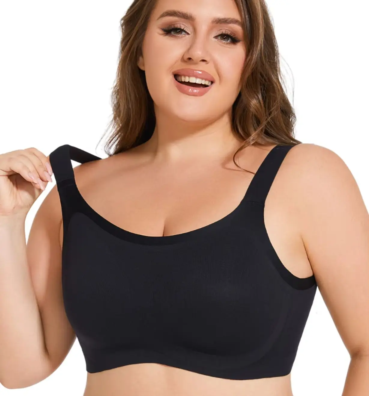 

New Women Full Cups Bras Seamless Everyday Sexy Lingerie Wireless Thin Padded Soft Comfort Bra Minimizer Wide Straps Adjustable