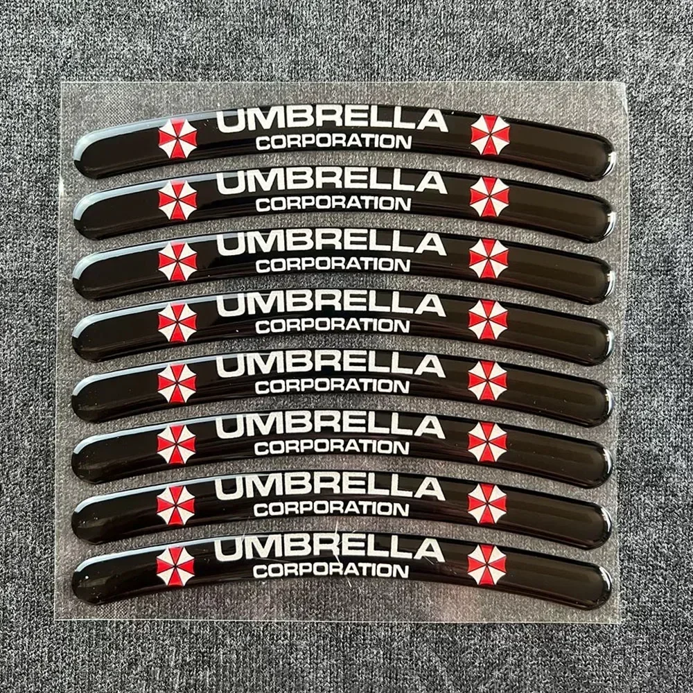 New Motorcycle Universal Stickers Car Wheel Stickers Resident Evil Umbrella Wheel Modification Stickers Car Reflective Stickers