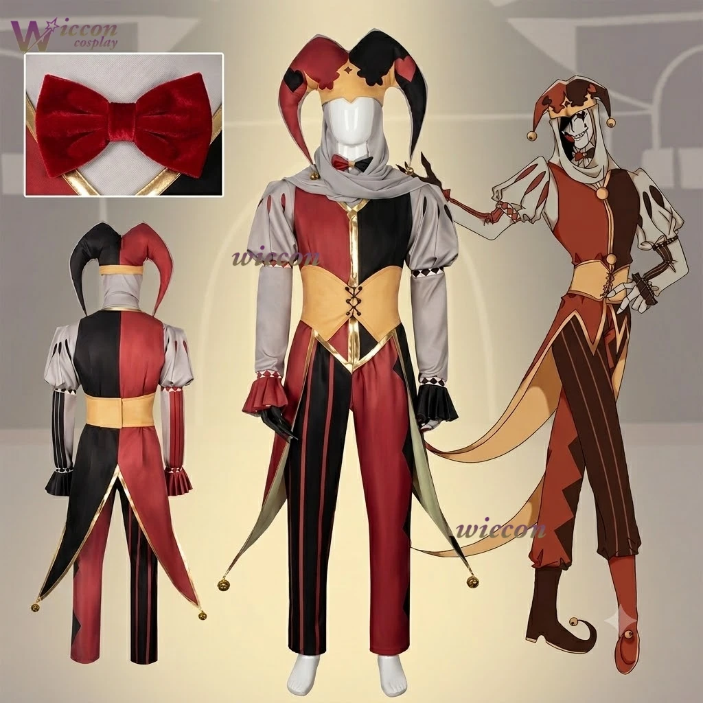 

Game Jestyn Kingdom of Marionettes Cosplay Suit Scary Clown Puppet Uniform Hat Gloves Set Halloween Roleplay For Men