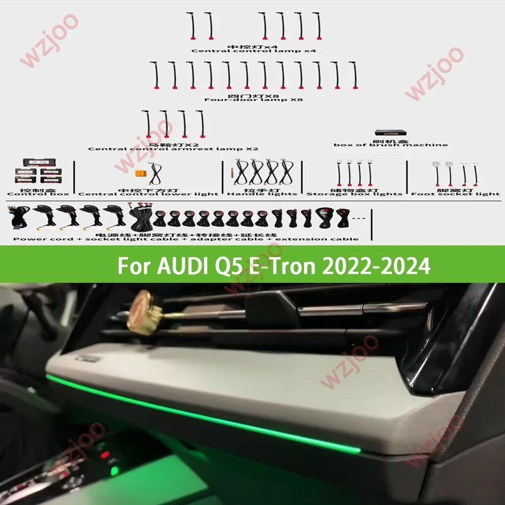 RHD LHD Ambient Light For Audi Q4 Q5 E-Tron 2020+ E Tron Atmosphere Lamp Car interior lighting Upgrade car accessories Foot lamp