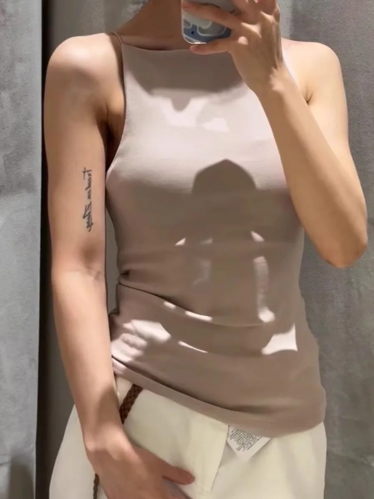 سترة نسائية صيفية كلاسيكية بلون سادة مثيرة بدون أكمام بقصة ضيقة بدون أكتاف