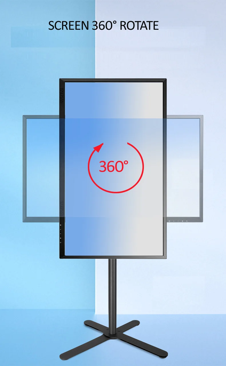 2020 DL-X02-920D X شكل قاعدة كبيرة الارتفاع قابل للتعديل le160cm 150 سنتيمتر مزدوجة 10 "-27" رصد الطابق حامل 360 تدوير الحركة الكاملة #3