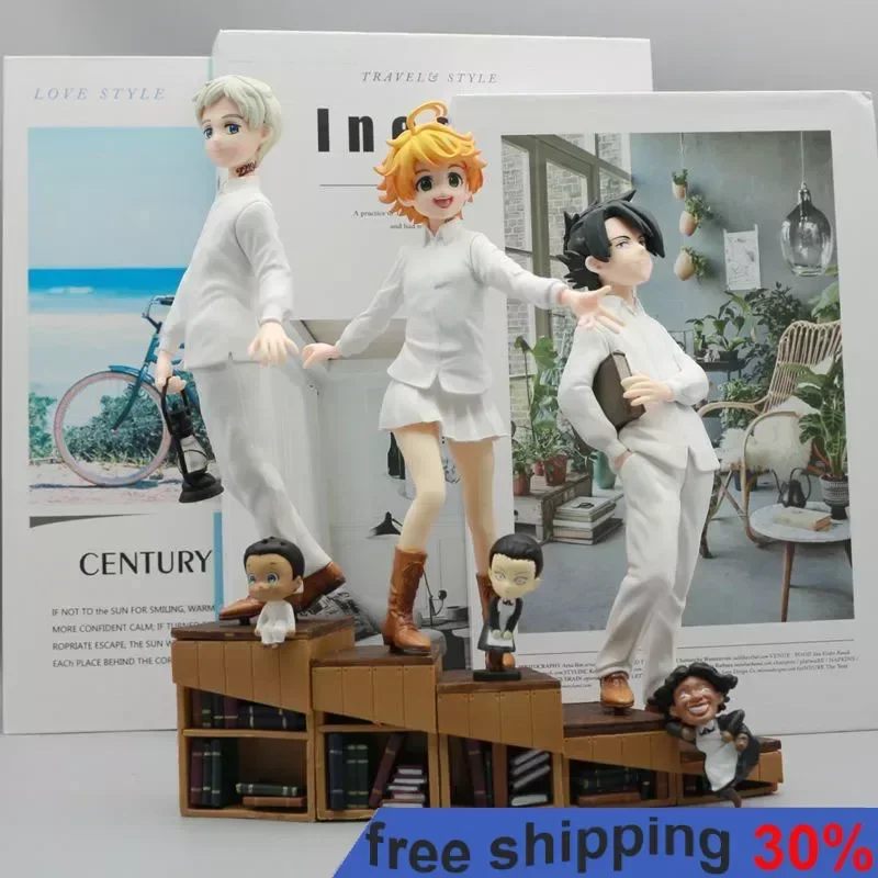 

20cm The Promised Neverland Anime Figure Emma Norman Ray Cute Action Figure Collection Desktop Ornament Pvc Model Doll Gift Toys