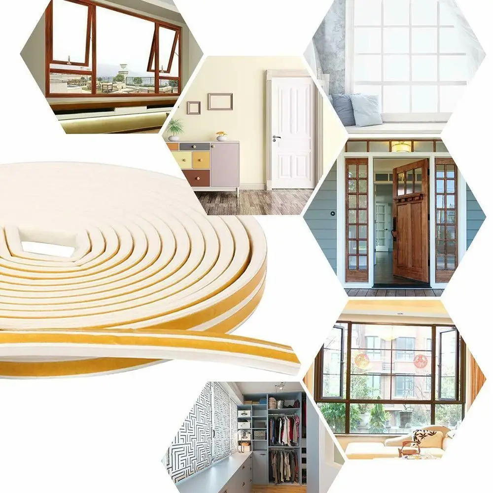 5/10M Home Weather Strips Rubber Seal Strip Foam Window Door Draught Excluder