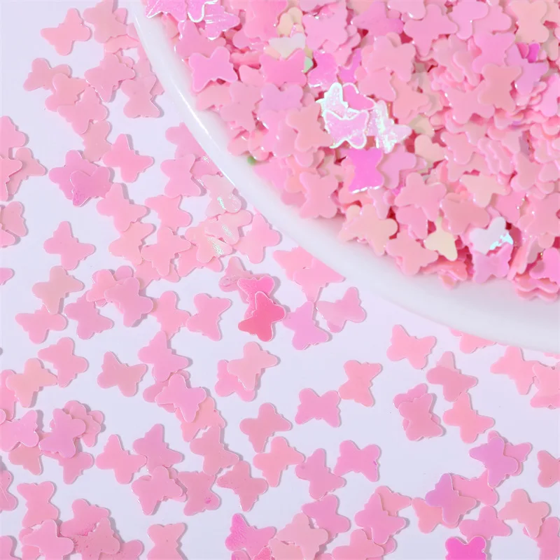 500g/bag 5mm Colorful Butterfly Sequins - Glitter Flakes for DIY Nail Art Craft Embellishments, Sparkling Decoration Accessories