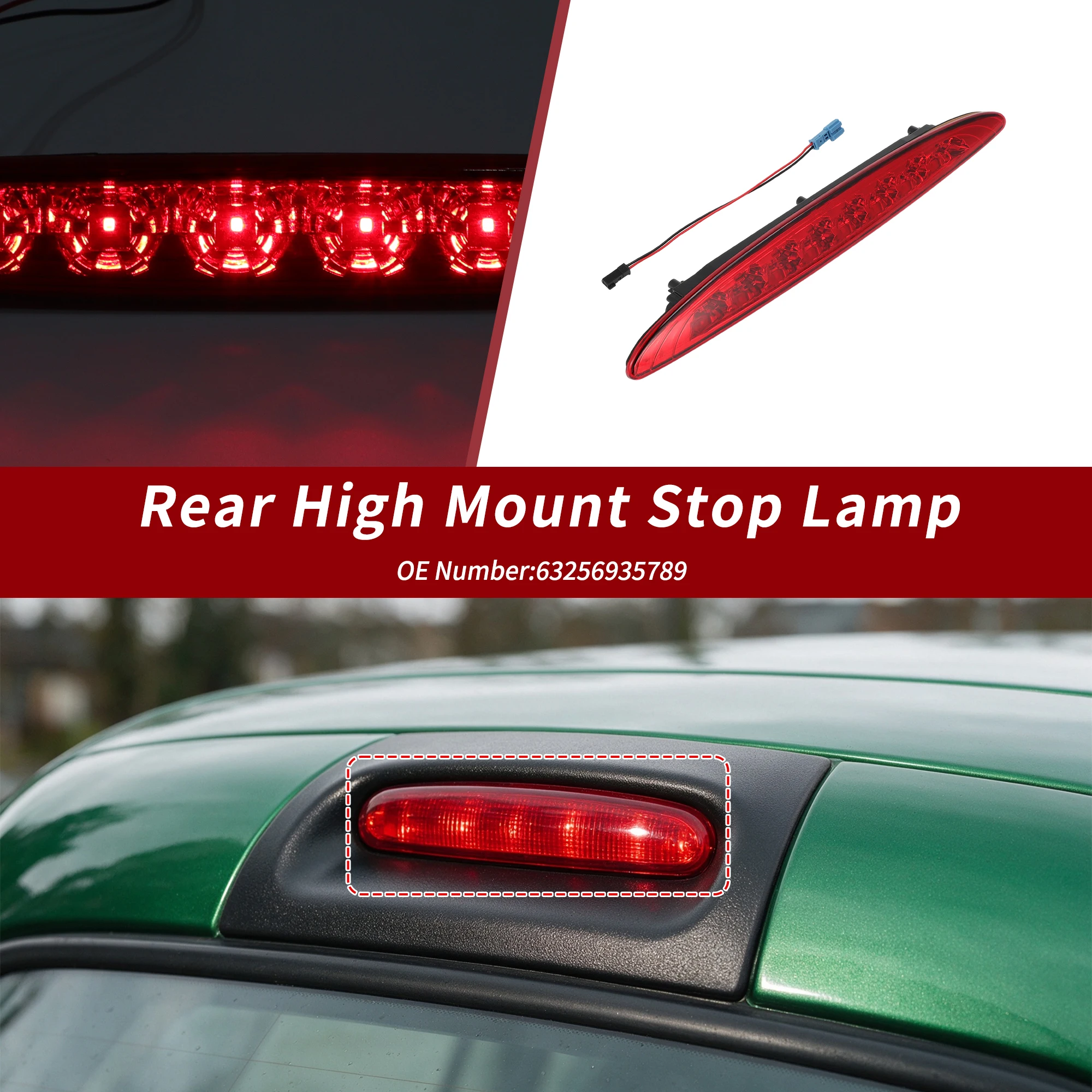 UXCELL High Mounted LED Third Brake Light for Mini R50 2002-2006 63256935789