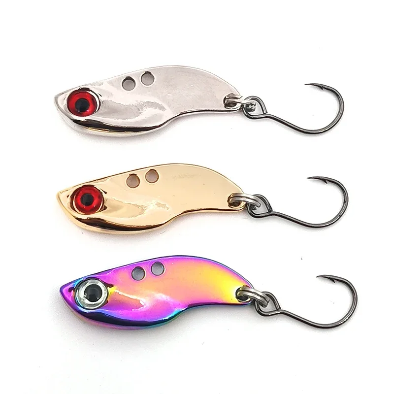 New Arrival 1Pcs 2.5g 2.8cm Mini vib Crankbait Fishing Lure Lead Copper Metal Lures Hard Bait Spoon Artificial Freshwater Bait