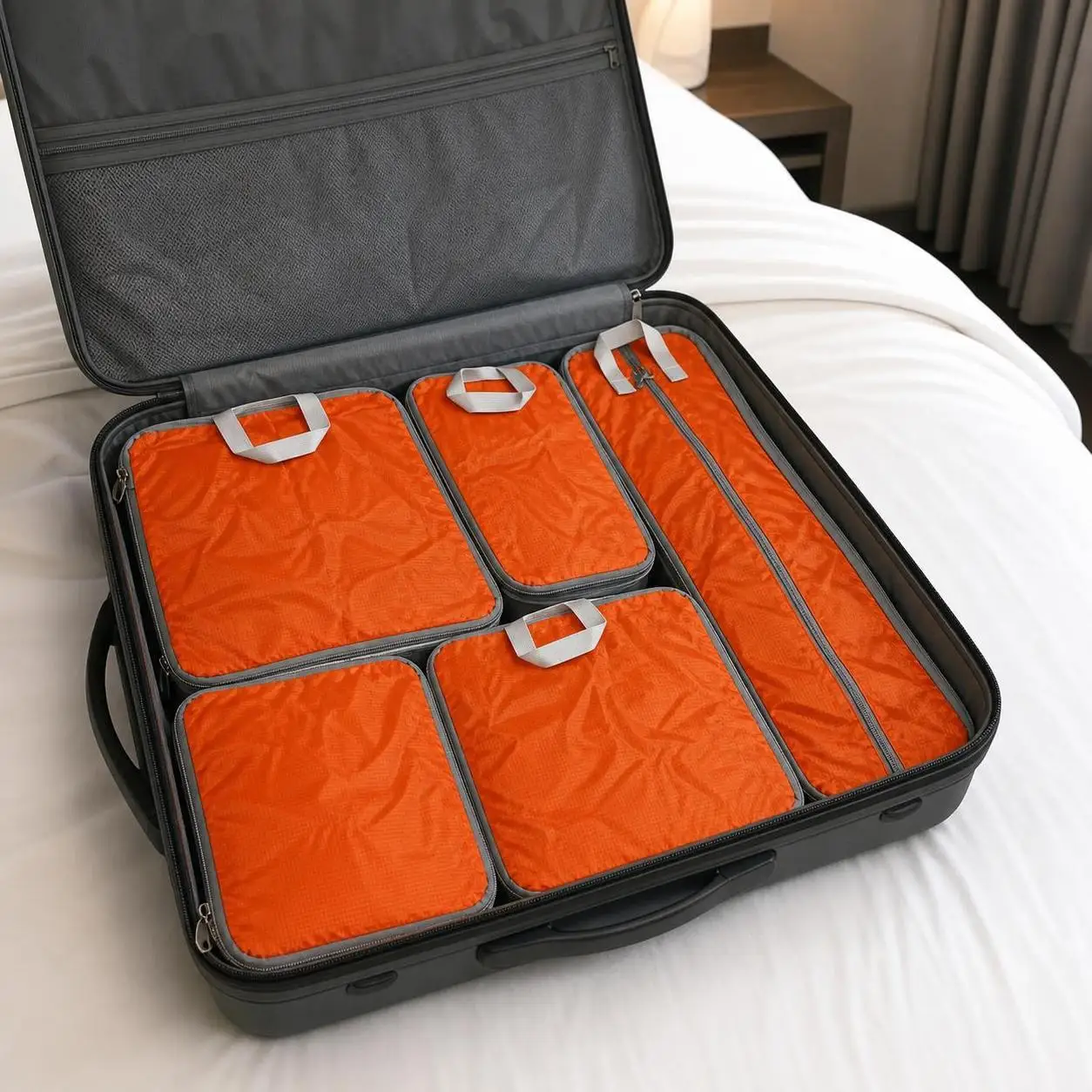 5-Piece Travel Organizer Set Waterproof Compression Packing Cubes for Clothes Underwear Luggage