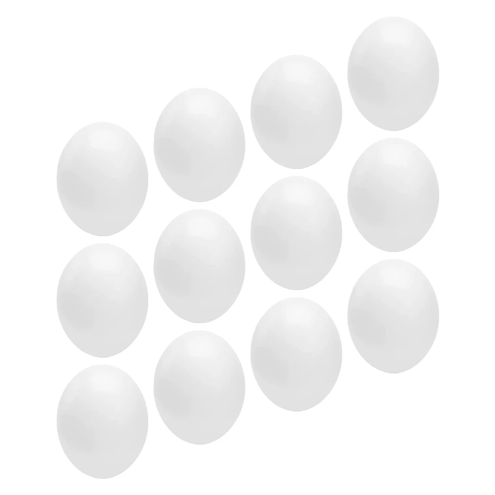 

12 Pcs Simulated Bird Eggs Delicate Fake Plastic Solid Multi Function Decorative Easter Toys Graffiti Pet Supplies Non Fading