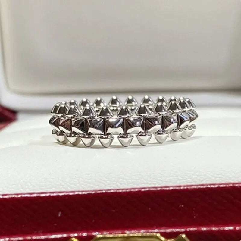 925 Sterling Silver Ring With Female Swivel Rivets Jewelry Luxury Brand Couple Gift