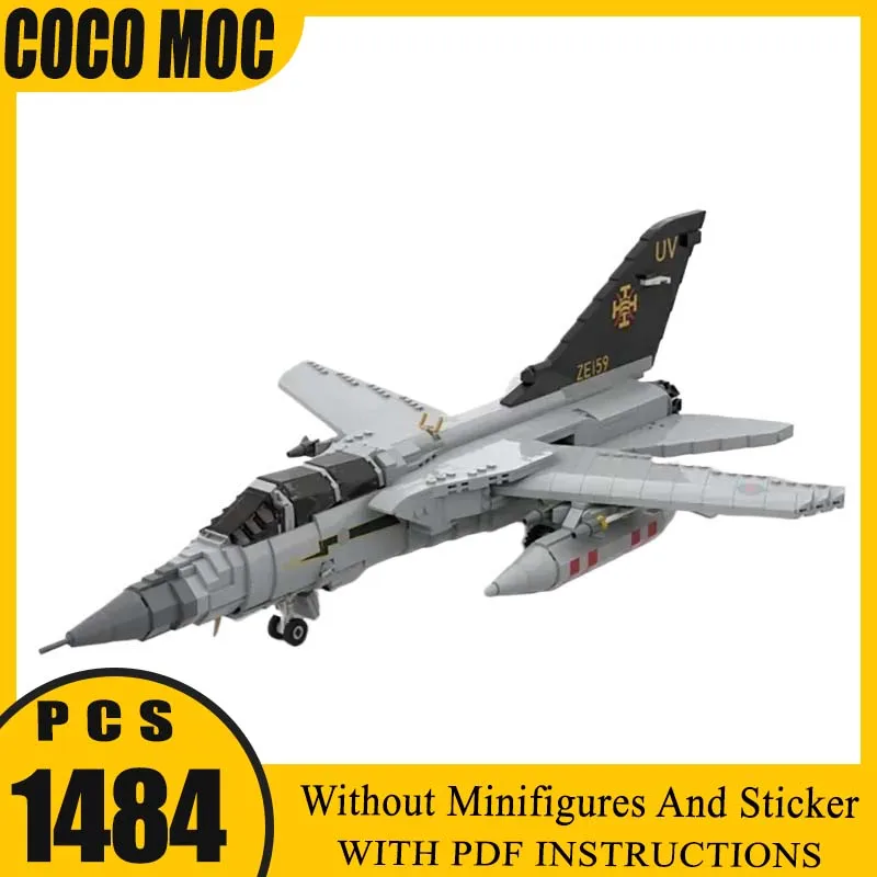 

Moc Building Bricks Военная модель 1:35 Tornado ADV F.3 Технология истребителя Модульные блоки Подарочные рождественские игрушки Наборы для самостоятельного изготовления Сборка