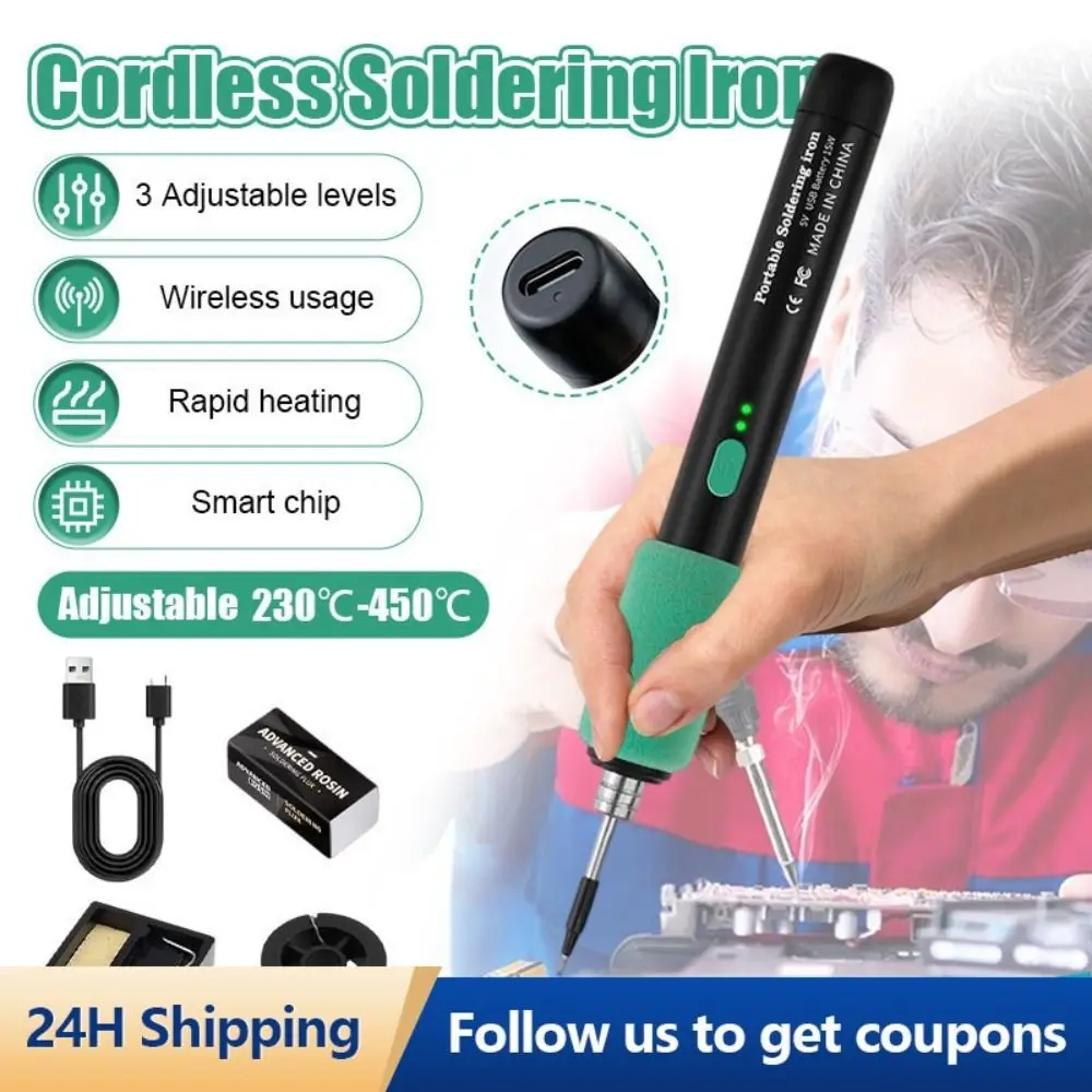 

Cordless Mini Small Soldering Iron Set Dual-Use Function Manual Operation USB Soldering Iron 3 Temperature Settings