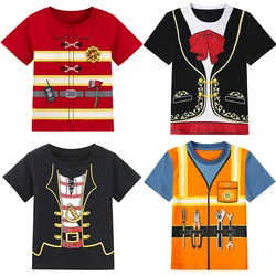 Boys T shirts kids Halloween Tees Infant Firefighter Western Cowboy Skeleton Pilot Prince Pirate Wedding Birthday Gift Clothes