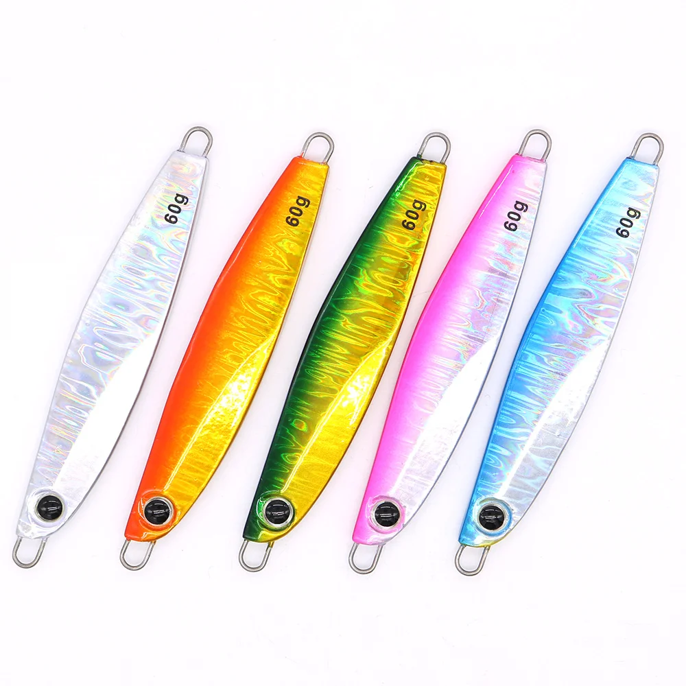 CASTFUN Metal  Casting Jig Lures 30g 60g Slow Pitch Jigs Tuna Lures Cheap Fishing Tackle Saltwater  Fishing Lure