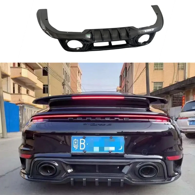 

Techa style 911 992 Turbo S retrofit upgraded dry carbon fiber rear diffuser mudguard rear splitter splitter body kit