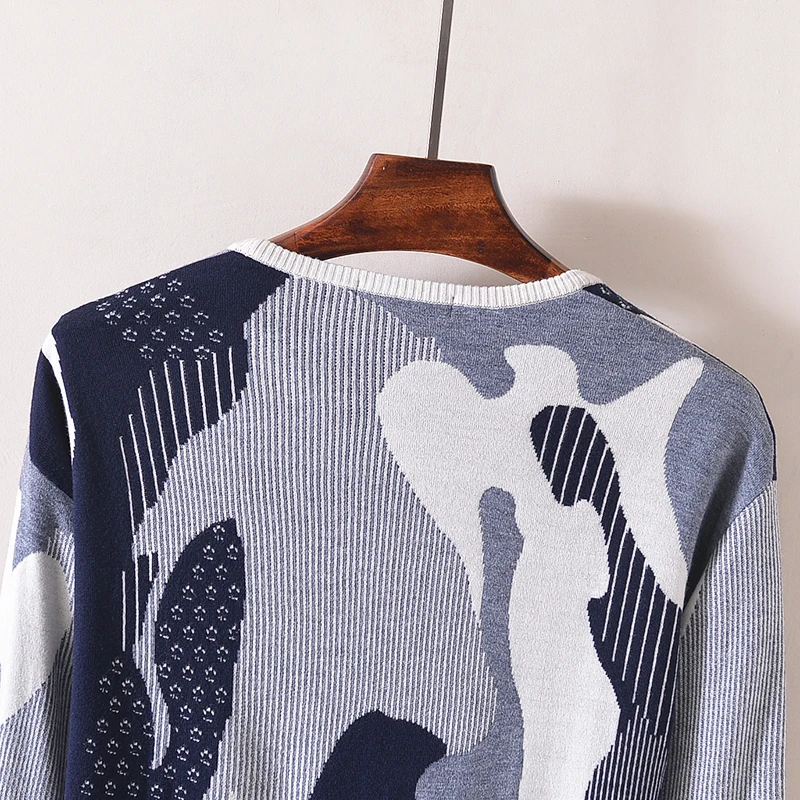 

Thiened Long Sve Crew Ne Knitted Sweater Autumn Winter Faion Ci Casual Wear BAIM Brand Men's Overhead Knitwear