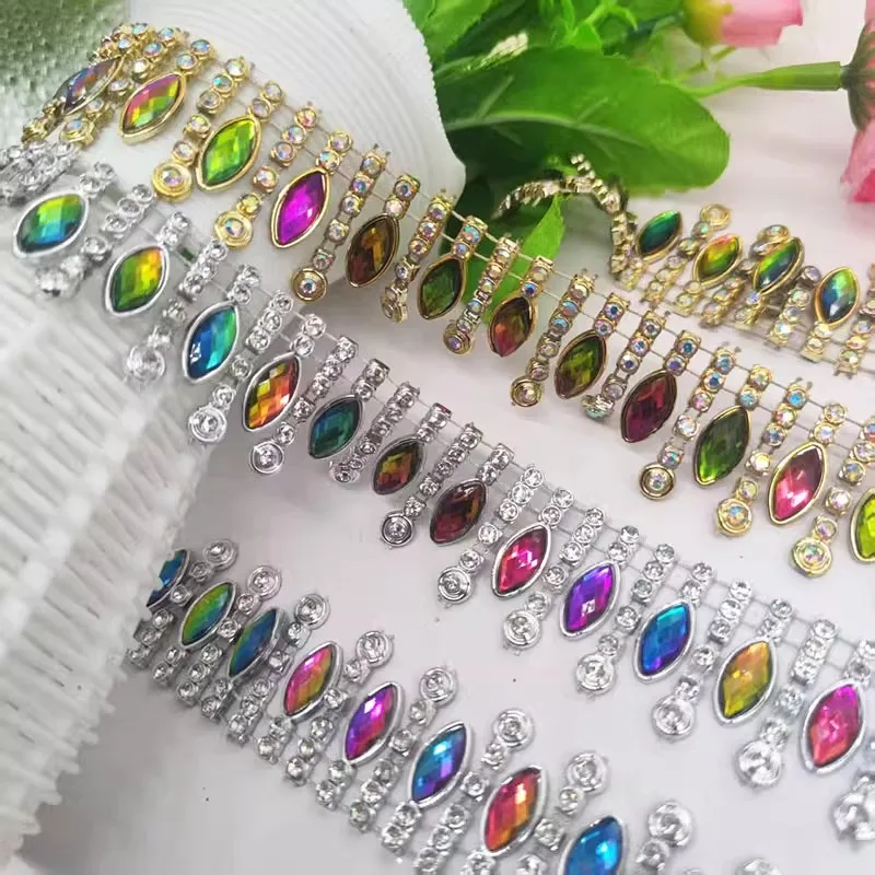 3 سنتيمتر 3 ياردة/مجموعة ملابس رقص شرابة معلقة قطعة الدانتيل الاكريليك الخرز الملون الدانتيل تقليم DIY بها بنفسك الملابس والاكسسوارات #1