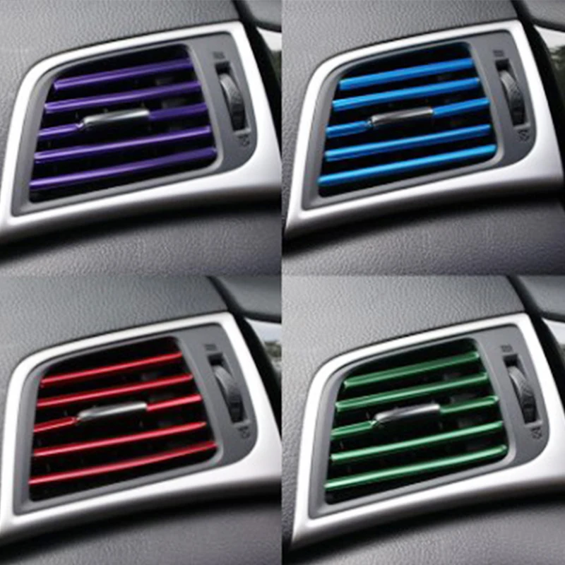 car Air Outlet Trim Strip Vent Grille Interior for Peugeot 307 206 Jeep ford Focus 2 3 VW Polo Golf 4 5 7 Touran T5 T4