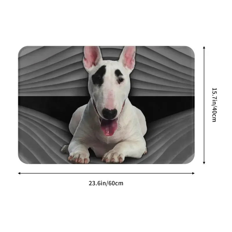 Custom Fashion Bull Terrier Doormat Mat Anti-Slip Dog Animal Bath Kitchen Balcony Rug Carpet 40*60cm