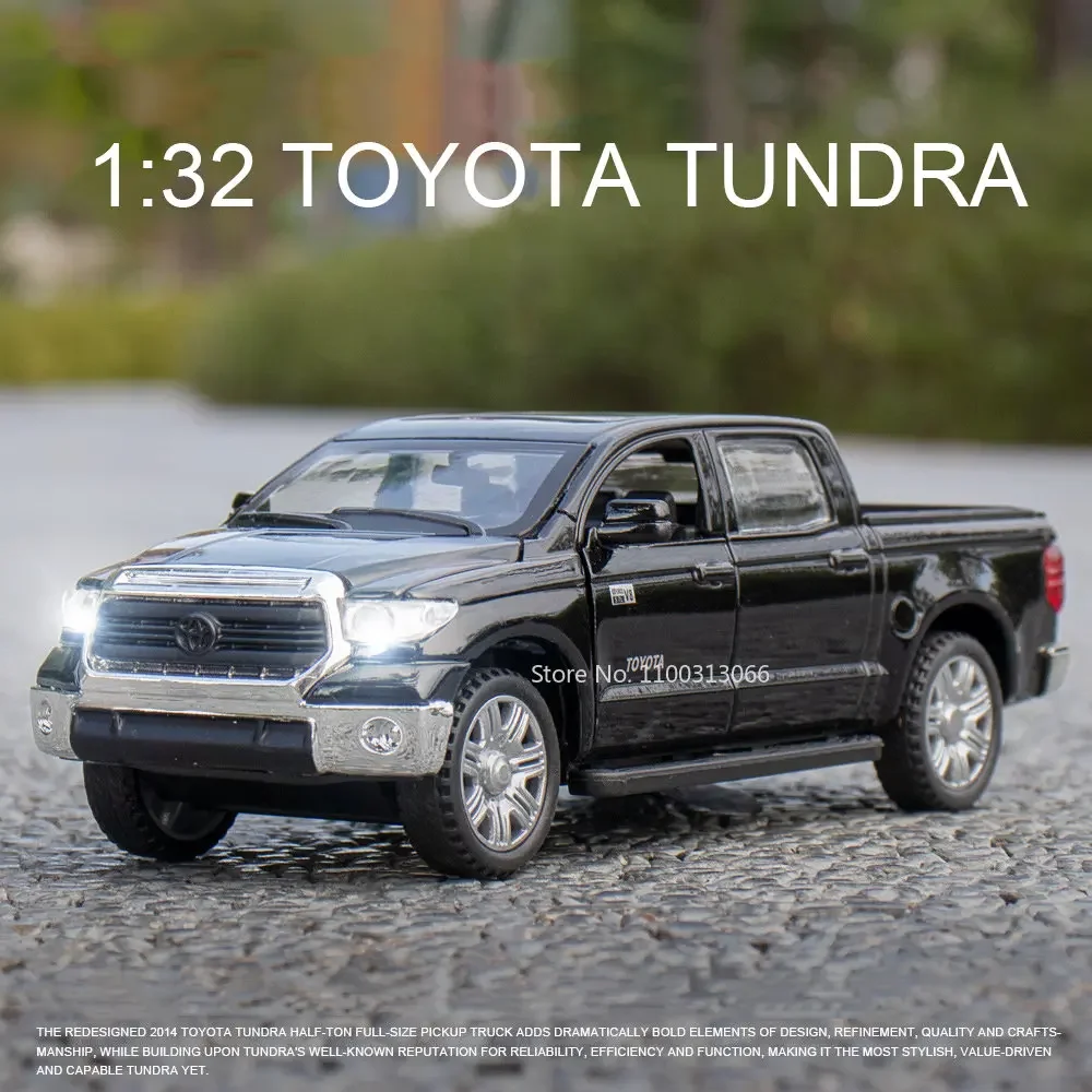 

Модель автомобиля Toyota Tundra 1:32, модель литая металлическая Игрушечная модель автомобиля, модель со звуком и фотомагнитом, образовательная коллекция, подарок для детей