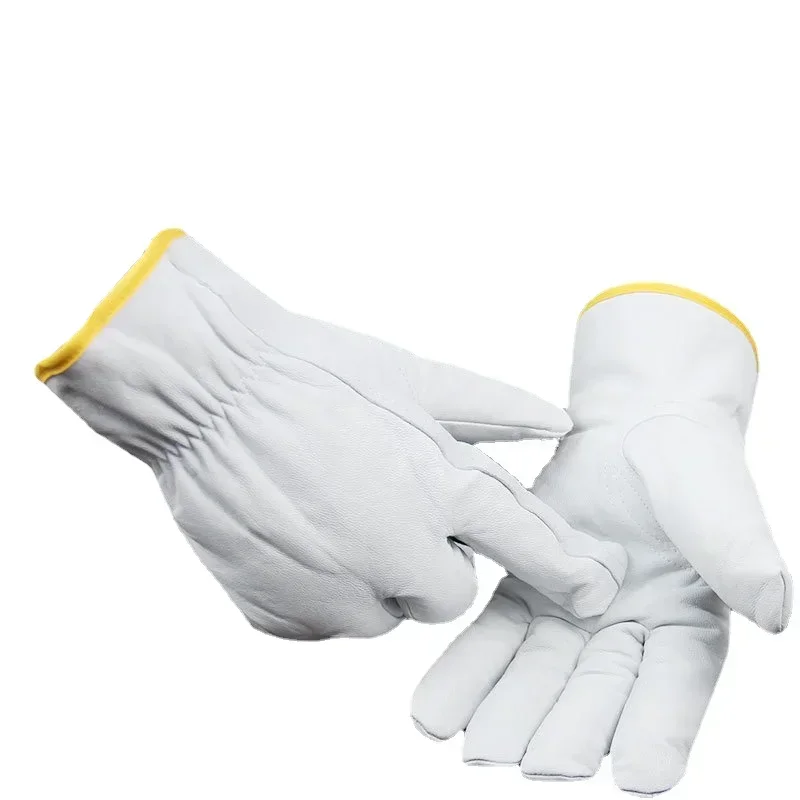 

1Pair Winter Keep Warm Work Gloves Leather Thermal Motorcycle Glove Cold Weather Cotton Lining Freezer Electric Welding Glove