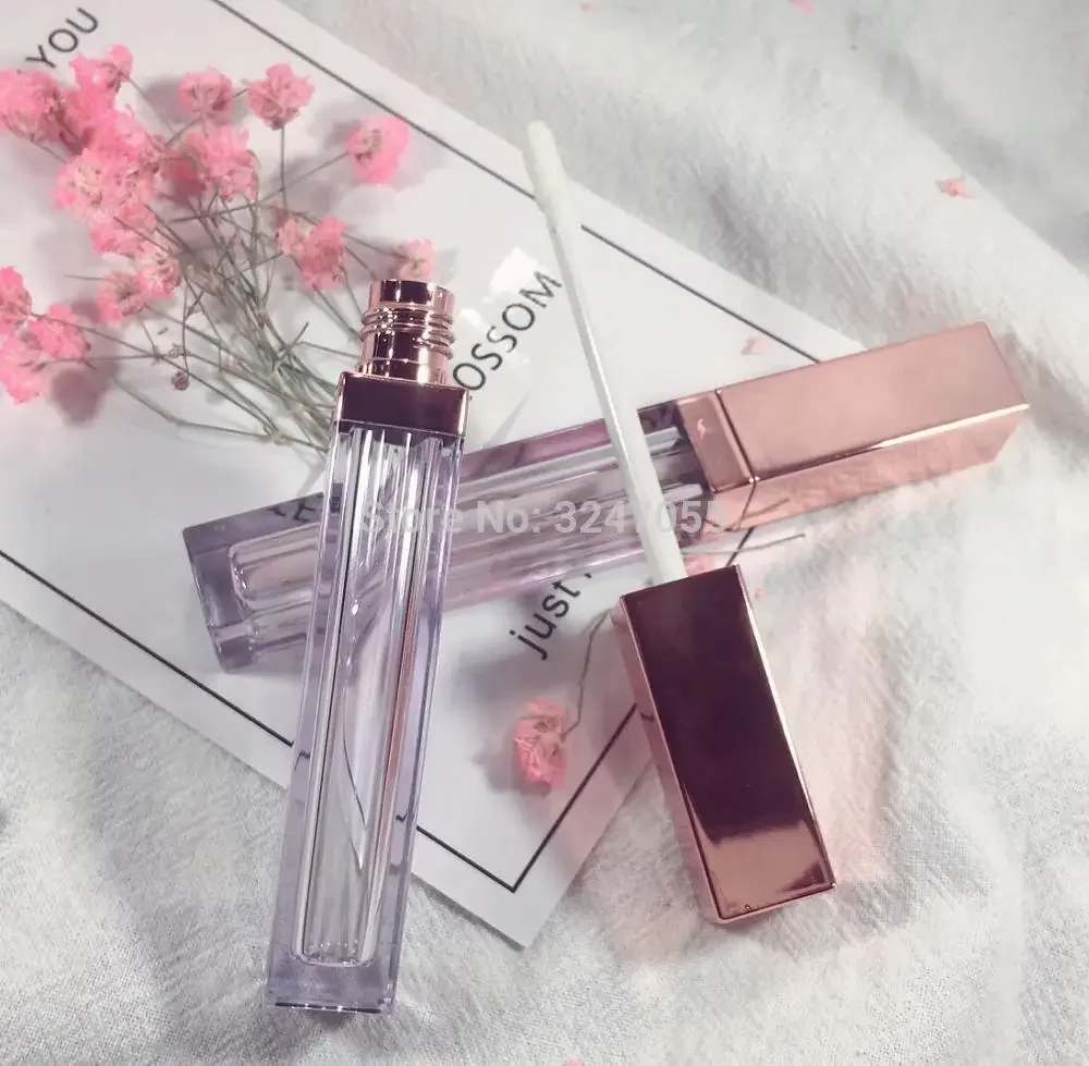 10/30/50pcs High Class Rose Gold Lip Gloss Bottle Plastic Empty Cosmetic Oil Refillable Tube Liquid Lipstick Storage Bottle