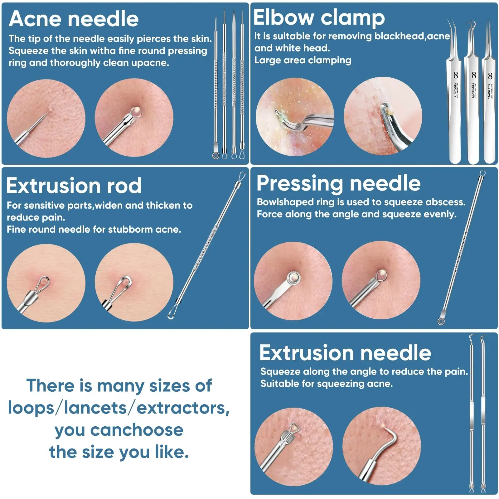 11Pc プロフェッショナルにきび面皰抽出ツールにきび除去にきびポッパーツールキットにきび白ニキビにきび除去鼻顔