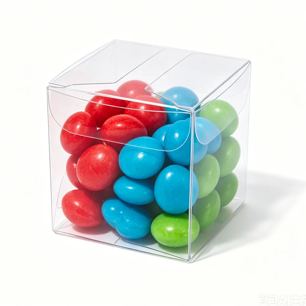 50Pieces/lot Clear Square Wedding Favor Gift Box PVC Transparent Party Candy Bags Chocolate Boxes 5x5x5cm caja de dulces