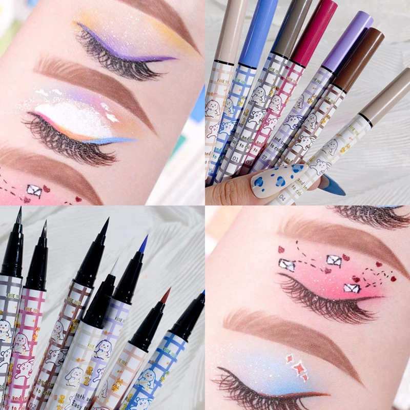 Gladde kleurrijke eyeliner potlood mat waterdicht niet bloeiend zwarte eyeliner pen langdurige vloeibare eyeliner make-up cosmetica