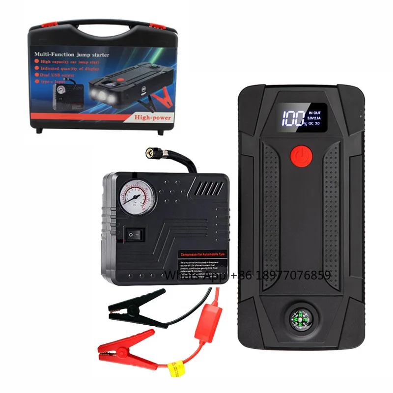 BR Hot Sale 12V High Capacity Car Portable Jumpstarter Auto Buster Car Emergency Booster Battery LCD Display Screen Jump Starter