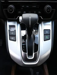 For Honda CR-V CRV 5th Gen AT 2017 2018 ABS Chrome Matte Car Gear Shift Panel Frame Cover Car Styling Accessories Sticker 1pcs