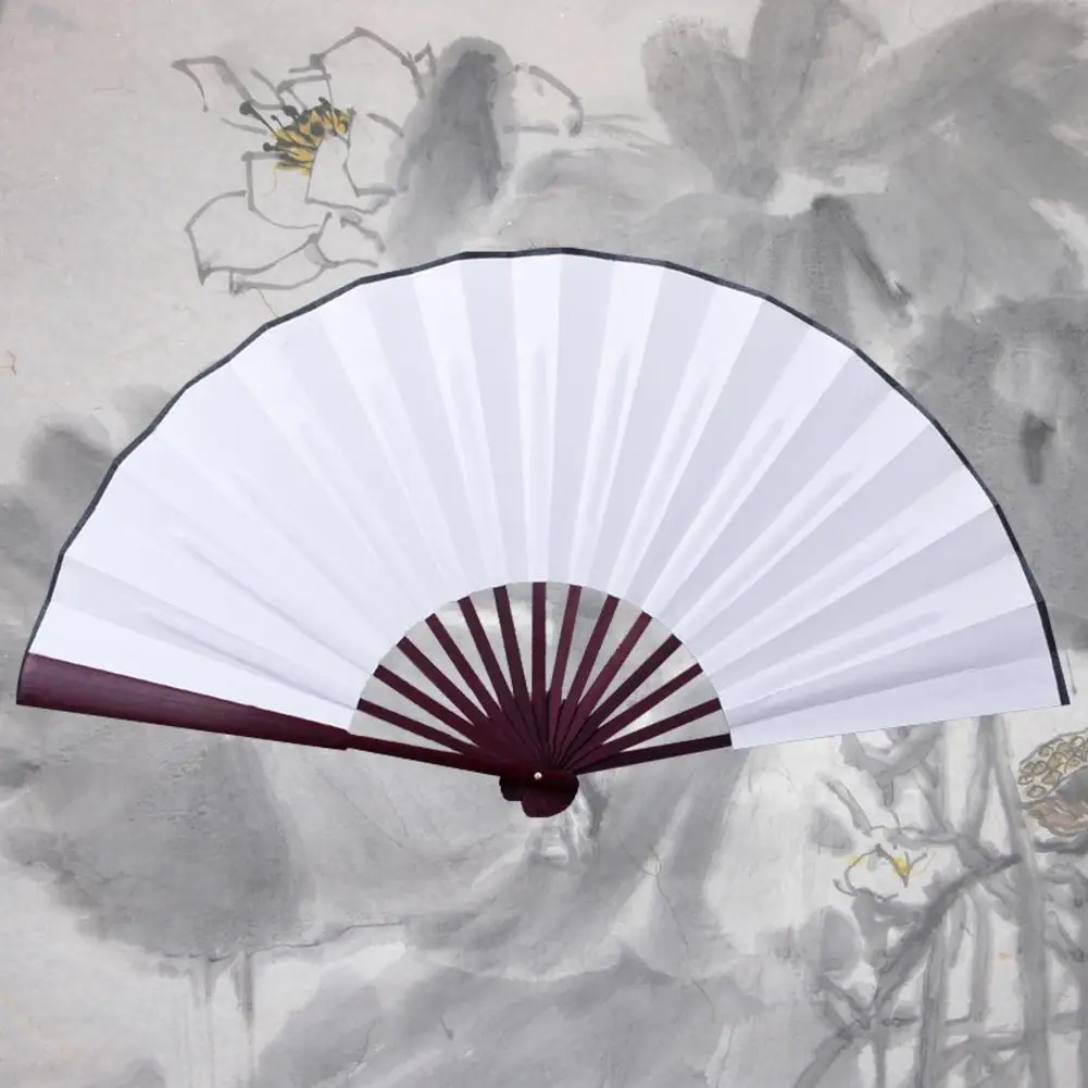 10/13 inch Folding Fan Hand Silk Cloth DIY Chinese Folding Fan Wooden Bamboo Antiquity Folding Fan DIY Calligraphy Painting