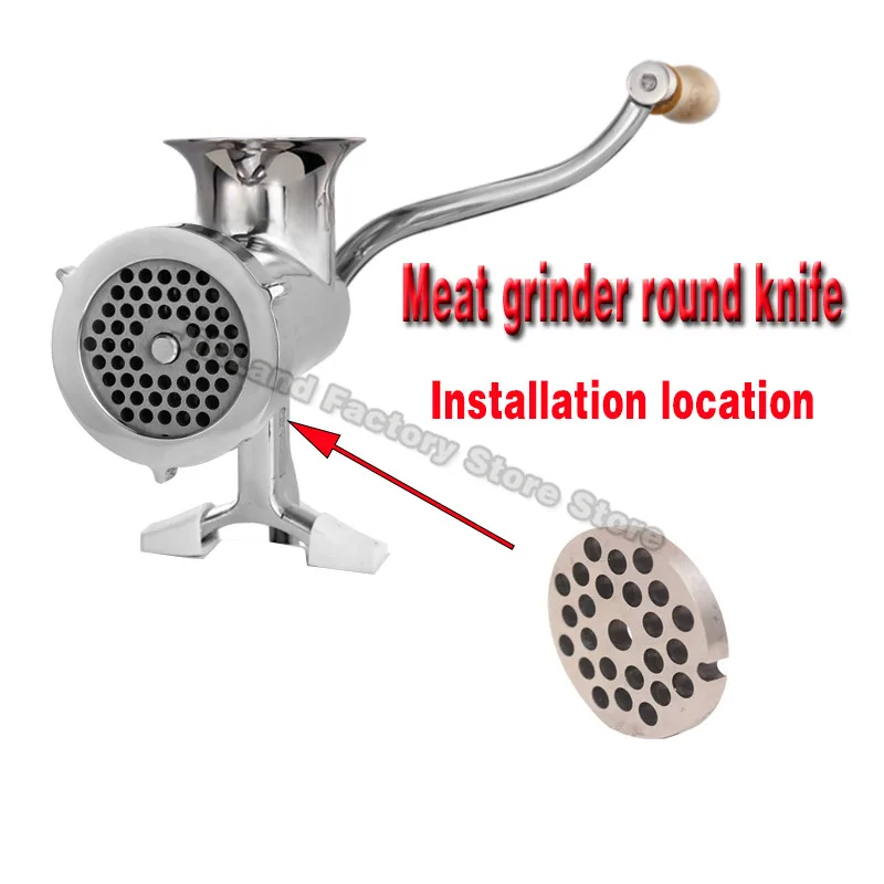 304 Stainless Steel Meat Grinder Blade Mincer Plate Disc Replacement Part for 8# Type Manual Meat Grinder Mincer Knife Accessory