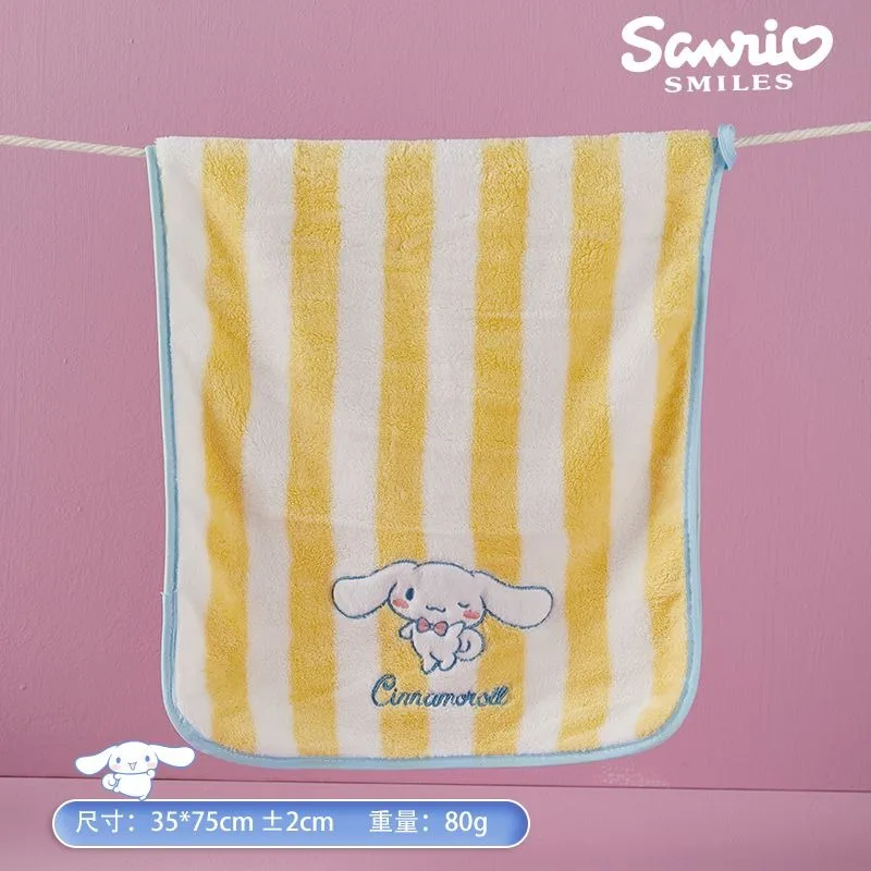 Sanrio handdoek anime kulomi mijn melodie kaneelbroodje cartoon koraal fluweel absorberende kawaii handdoek cartoon badkameraccessoires cadeau