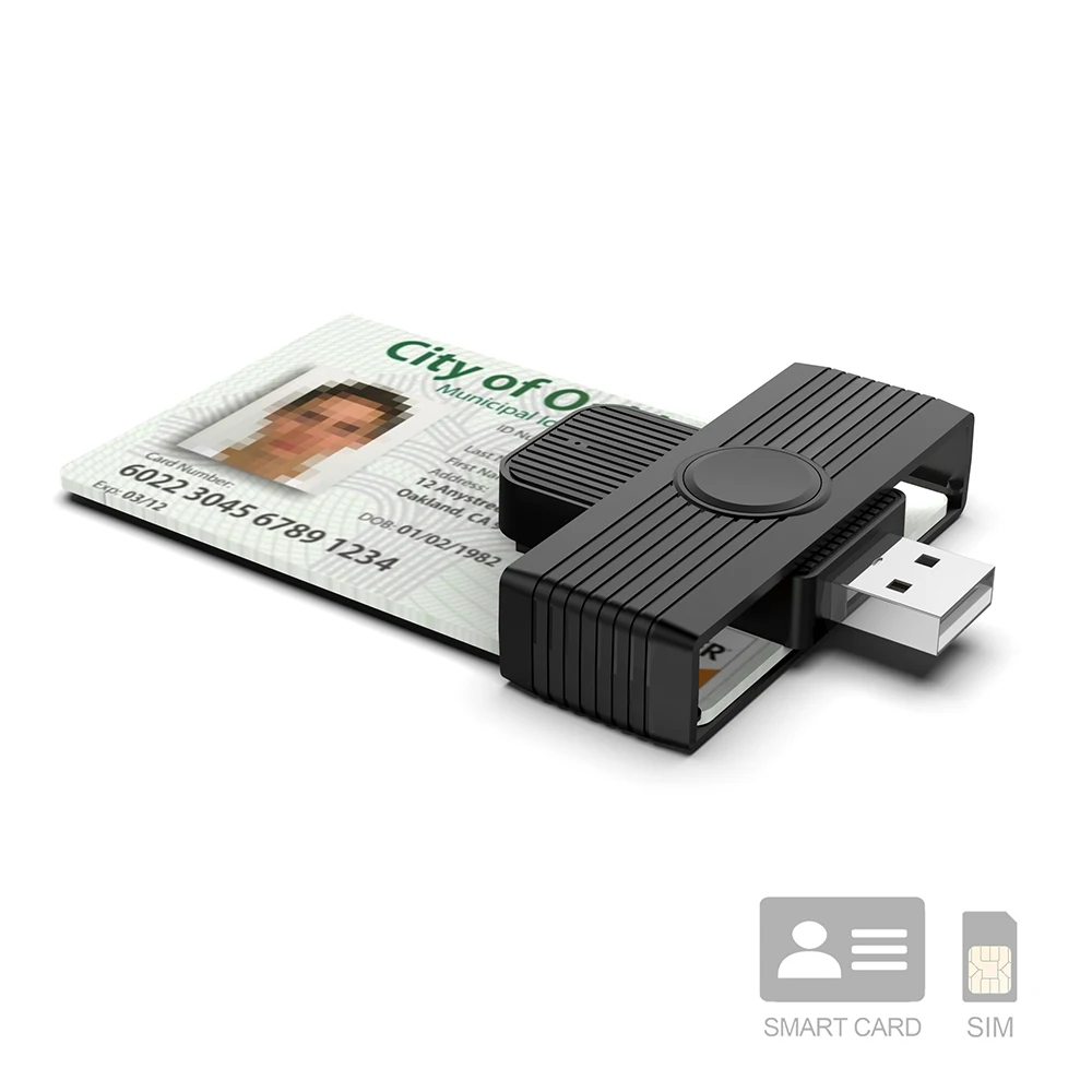 USB type c Smart Card Reader PC/SC EMV ISO7816 for Bank Card Dni CAC Chip id card reader for Android Phones USB PC Computer Mac