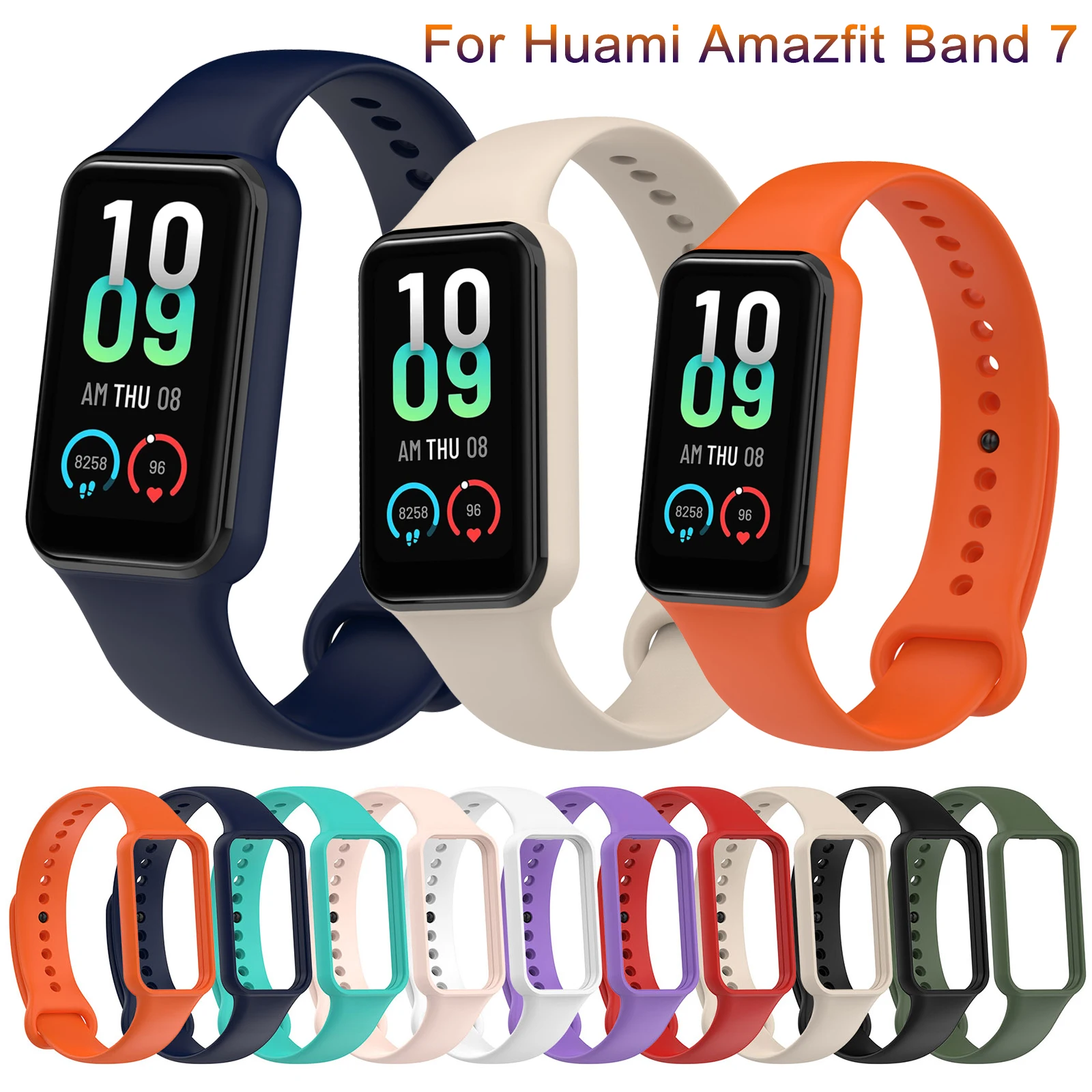 Tali Jam Tangan Silikon Baru untuk Huami Amazfit Band 7 Gelang Jam Tangan Pintar Gelang Jam Tangan untuk Amazfit Band7 Tali Gesper Korea