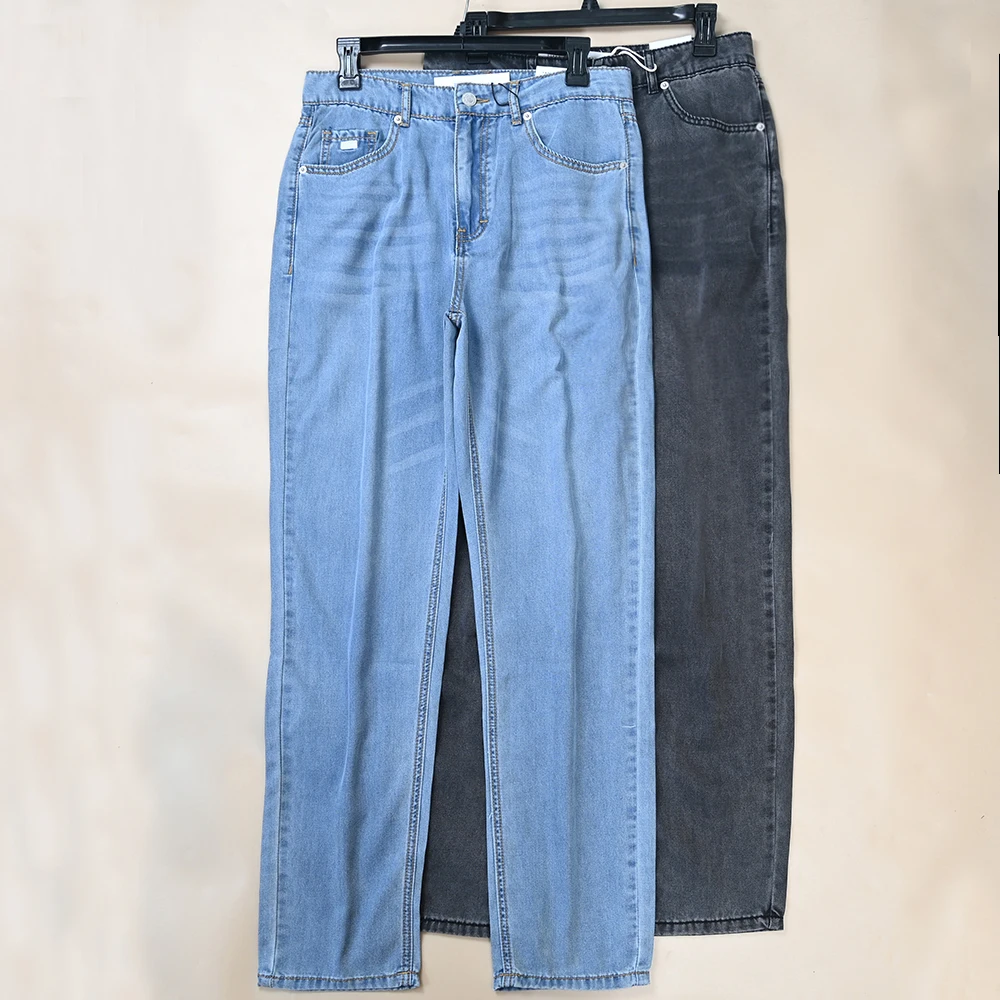 

Мужские джинсы прямого кроя Slim Fit, летние, новая модель, тонкие, эластичные, с высокой талией, длинные брюки, дышащие, комфортные, весенние