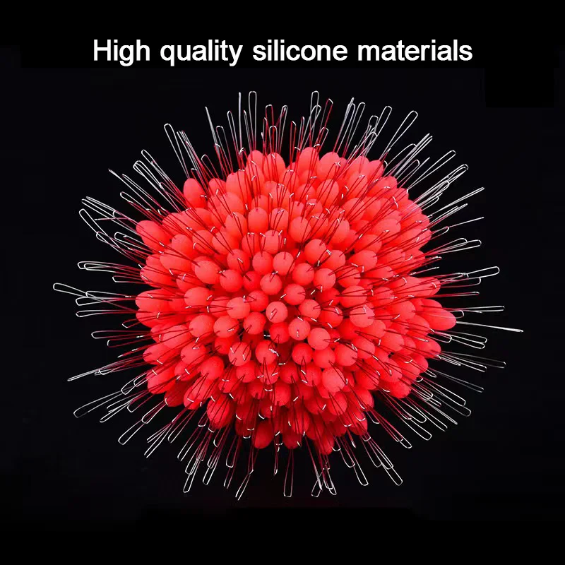 300Pcs Silicone Space Bean Oval Stopper Bobber Profession Fishing Float Resistance Anti-Strand Fish Line Fishing Gear