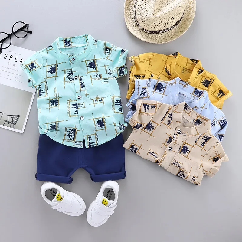 Fashion Baby Boy\'s Suit Summer Casual Clothes Set Top Shorts 2PCS Baby Clothing Set For Boys Infant Suits Kids Clothes