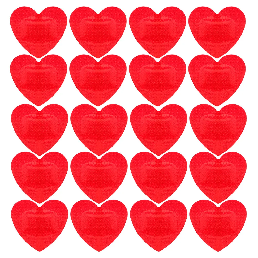 20Pcs Heart Shaped Patches Breathable Waterproof Kids Bandages Cute Cartoon Plasters Valentine Skin Care Supplies Small