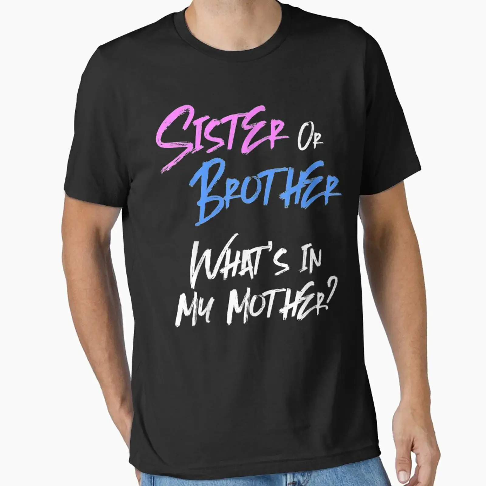 Pink Or Blue Gender Reveal For Siblings Sister Brother Essential T Shirt vintage Washed Soft Comfortable Breathable Slightly