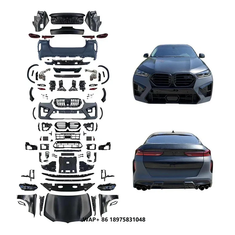 E71 X6 2008-2014 Car Modification Upgrade 2023 G06 X6M Front and rear bumper body kit