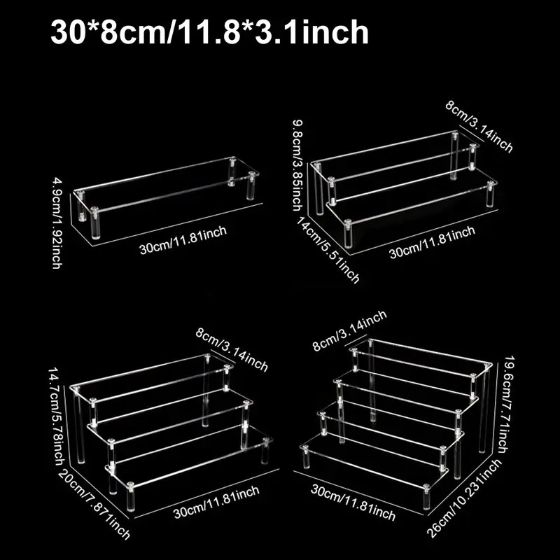 1 Set Display Stand Rack Eyeshadow Perfume Organizer Boxes Transparent Multi-layer Acrylic Storage Racks Desktop Cosmetics Shelf