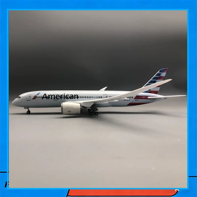 

American Airlines Bo-Eing 787 Aircraft Model 43cm Static Simulation Airplane With Led Lights And Wheels Civil Aviation Plane Col