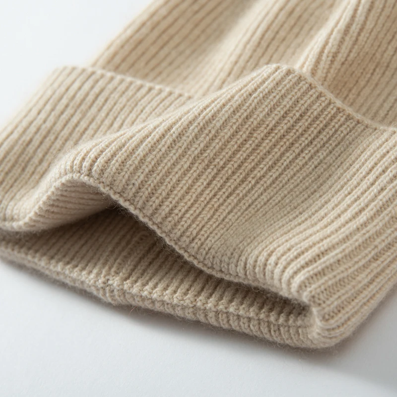 MERRILAMB Hochwertige Strickmütze aus 100 % Kaschmir für Damen und Herren, lässige Beanie-Mütze, Wintermütze, weich, warm, Kaschmir-Kappen, Unisex – Detail 16