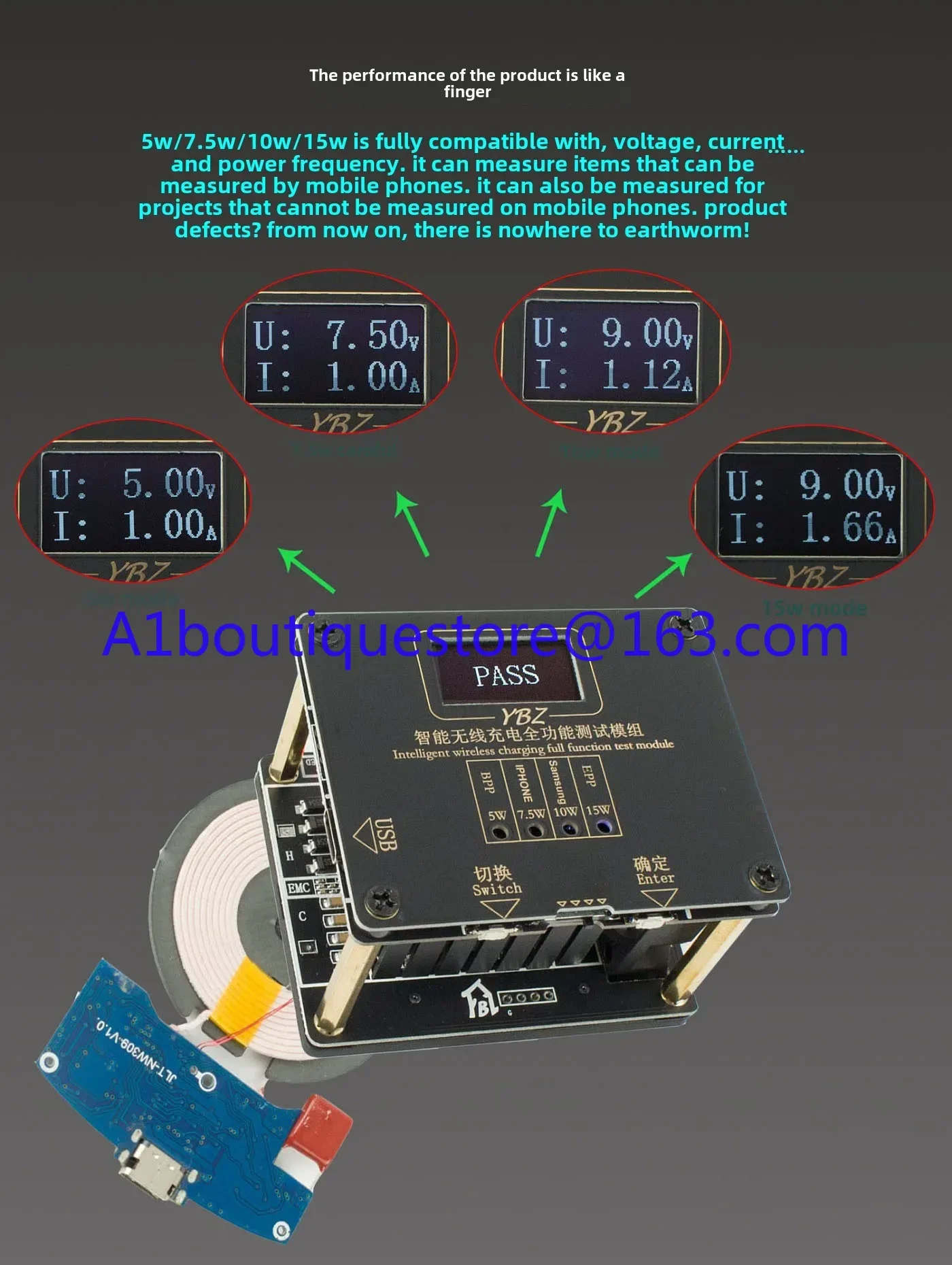 15W Qi2.0 Intelligent MPP Wireless Charging Tester YBZ Apple Magnetic Pop-up Window Multi-protocol Wireless Charging Test Stand