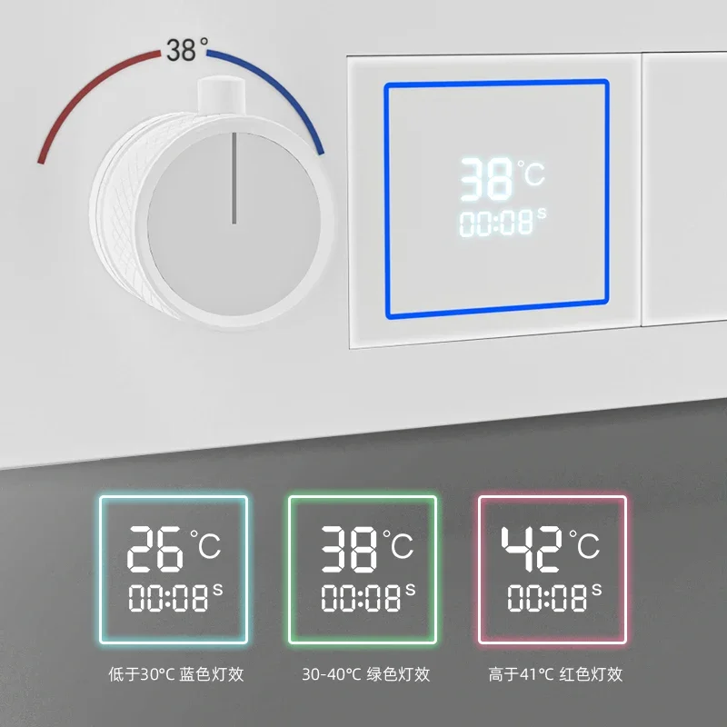 Concealed shower shower into the wall all-copper hot melt pre-embedded household constant temperature digital display