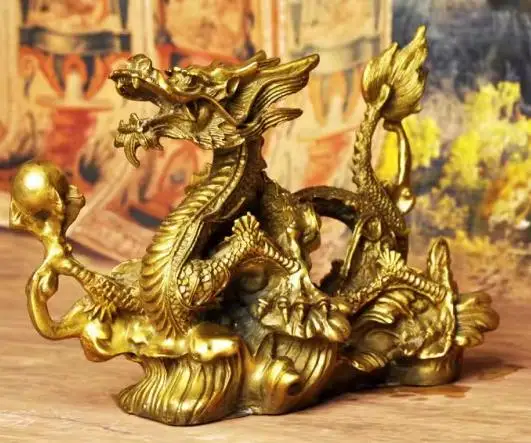 Copper Dragon Ornament Panlong Zodiac Dragon