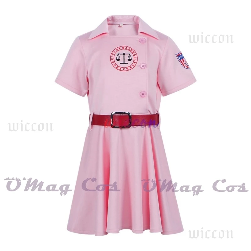 Rockford Peaches Movie AAGPBL Women's Baseball Dress Costume Cosplay A League of Their Own Pink Dress Costume Takerlama