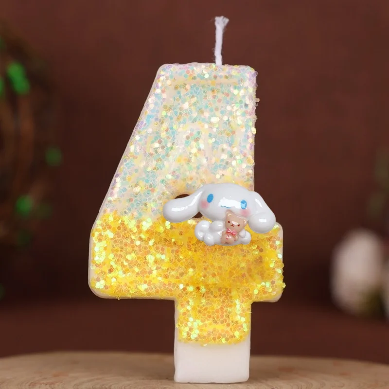 Sanrio милая собака Cinnamoroll 0-9 номерная свеча 3D кавайный персонаж вечерние торт плагин украшение для торта на день рождения ﻿ Подарки